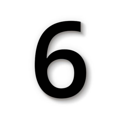 Hausnummer 6 Acryl schwarz wetterfest