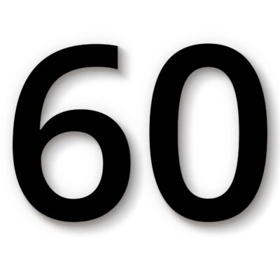 Hausnummer 60 schwarz Acryl