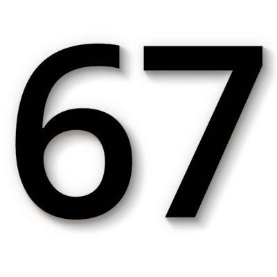 Hausnummer 67 schwarz Acryl