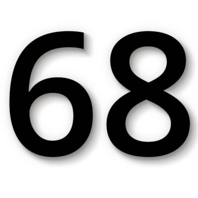 Hausnummer 68 schwarz Acryl
