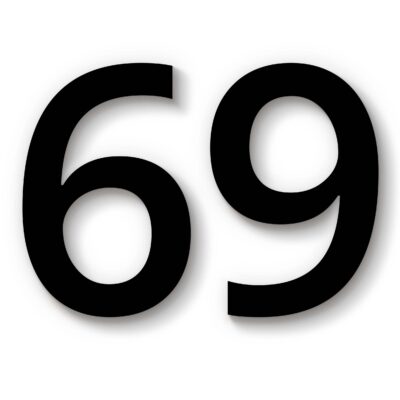 Hausnummer 69 Acryl schwarz