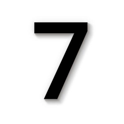 Hausnummer 7 schwarz Acryl