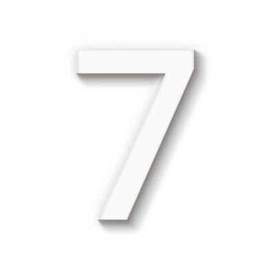 Hausnummer 7 weiß Acryl