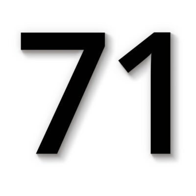 Hausnummer 71 schwarz Acryl