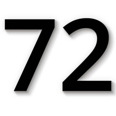 Hausnummer 72 schwarz Acryl
