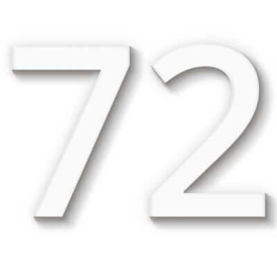 Hausnummer 72 Acryl weiß