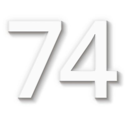 Hausnummer 74 Acryl weiß