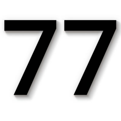Hausnummer 77 schwarz Acryl