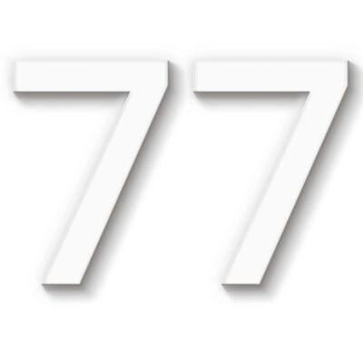 Hausnummer 77 Acryl weiß