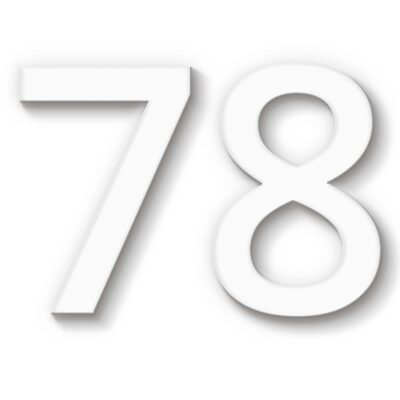 Hausnummer 78 Acryl weiß