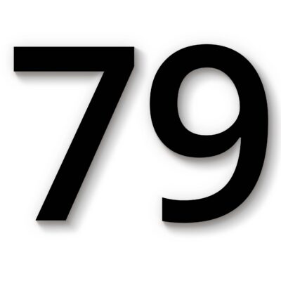 Hausnummer 79 schwarz Acryl