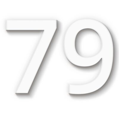 Hausnummer 79 Acryl weiß