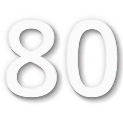 Hausnummer 80 weiß Acryl