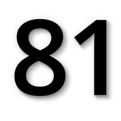 Hausnummer 81 schwarz Acryl