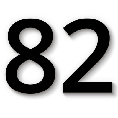 Hausnummer 82 Acryl schwarz