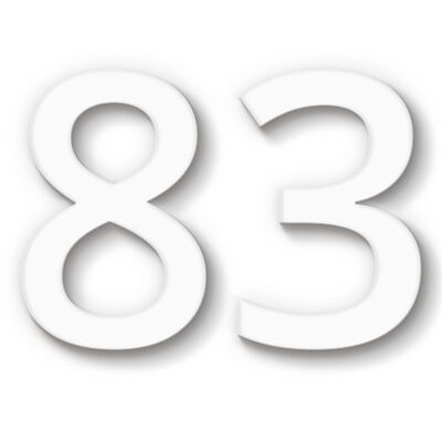 Hausnummer 83 Acryl weiß