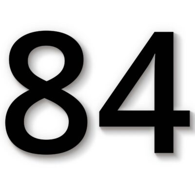 Hausnummer 84 schwarz Acryl