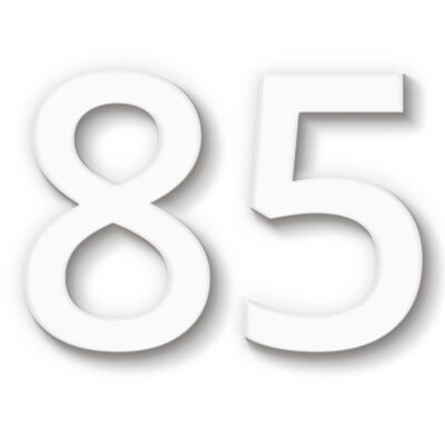 Hausnummer 85 Acryl weiß