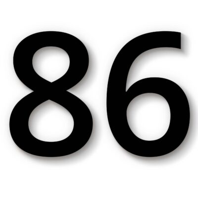 Hausnummer 86 schwarz Acryl