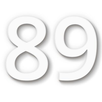 Hausnummer 89 Acryl weiß
