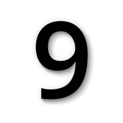 Hausnummer 9 Acryl schwarz