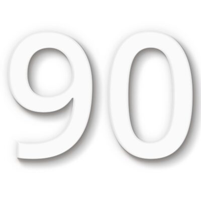 Hausnummer 90 Acryl weiß