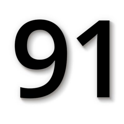 Hausnummer 91 acryl schwarz