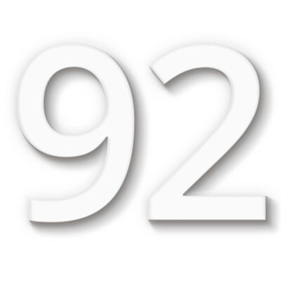 Hausnummer 92 weiss Acryl