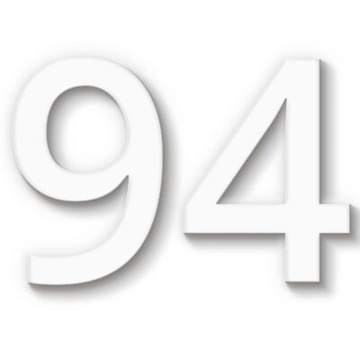 Hausnummer 94 weiß Acryl