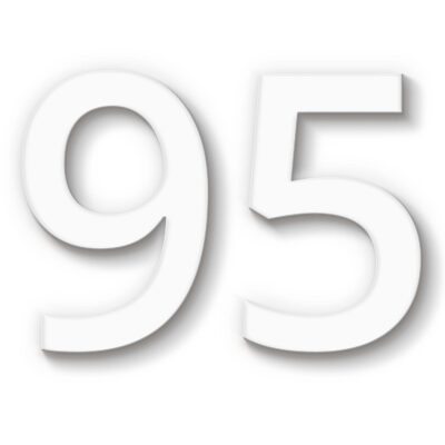 Hausnummer 95 weiß aus Acryl