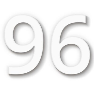 Hausnummer 96 Acryl weiß