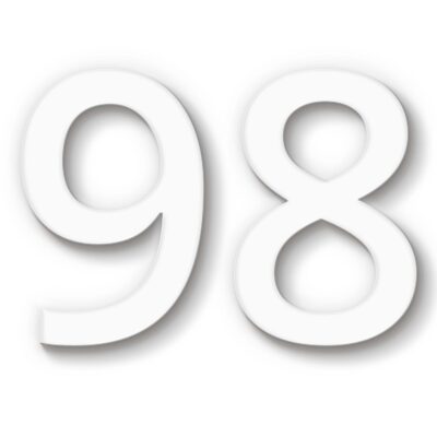 Hausnummer 98 Acryl weiß