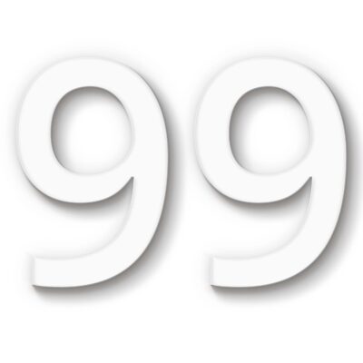 Hausnummer 99 Acryl weiß