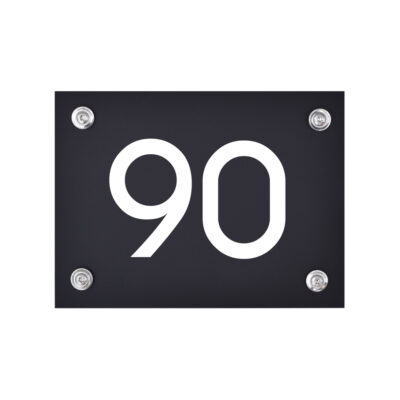 Hausnummernschild schwarz-weiß Nummer 90