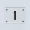 Hausnummernschild transparent Acryl schwarz 15x20 cm