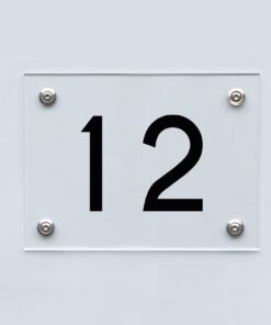 Hausnummernschild 12 - Hausnummer aus Acryl