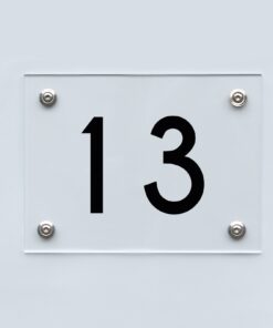 Hausnummernschild 13 - Hausnummer aus Acryl