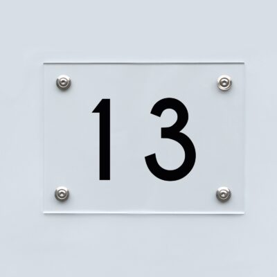 Hausnummernschild 13 - Hausnummer aus Acryl