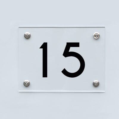 Hausnummernschild 15 - Hausnummer aus Acryl