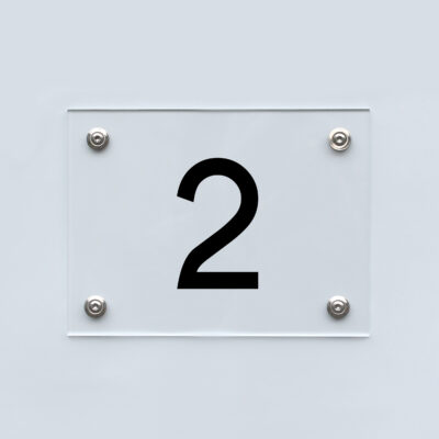 Hausnummernschild transparent schwarz