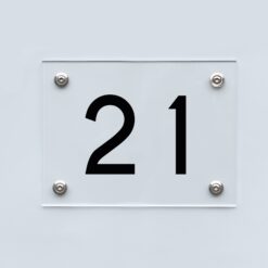 Hausnummernschild 21 - Hausnummer aus Acryl