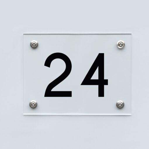 Hausnummernschild 24 - Hausnummer aus Acryl