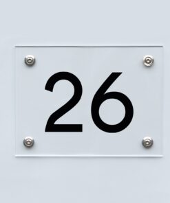 Hausnummernschild 26 - Hausnummer aus Acryl