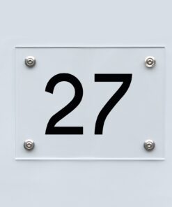 Hausnummernschild 27 - Hausnummer aus Acryl