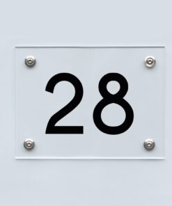 Hausnummernschild 28 - Hausnummer aus Acryl