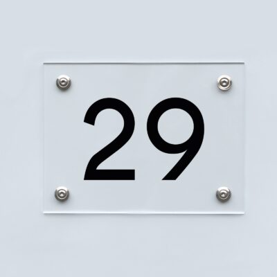 Hausnummernschild 29 - Hausnummer aus Acryl