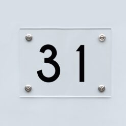 Hausnummernschild 31 - Hausnummer aus Acryl
