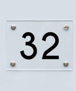 Hausnummernschild 32 - Hausnummer aus Acryl