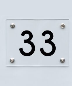 Hausnummernschild 33 - Hausnummer aus Acryl