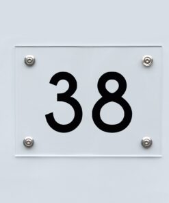 Hausnummernschild 38 - Hausnummer aus Acryl